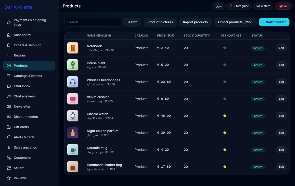 Add products with photos and prices in minutes